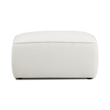 Travie Sand Upcycled Performance Linen Ottoman - View 2