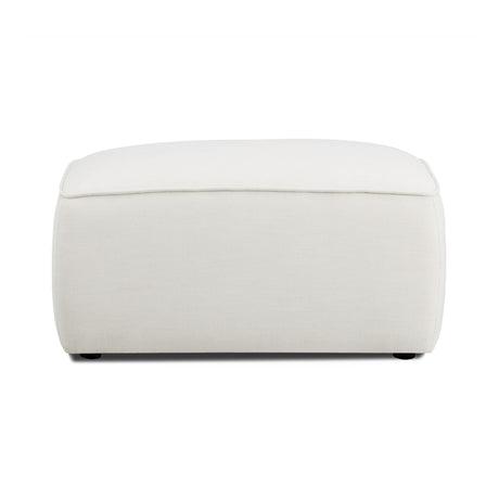 Travie Sand Upcycled Performance Linen Ottoman - View 2