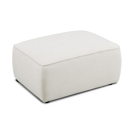 Travie Sand Upcycled Performance Linen Ottoman - View 3