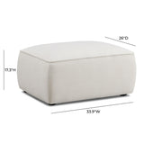 Travie Sand Upcycled Performance Linen Ottoman - View 4