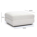 Perry Cream Chenille Modular Ottoman