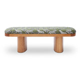 Ollie 48" Olive Green Leopard Jacquard Bench