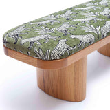 Ollie 48" Olive Green Leopard Jacquard Bench