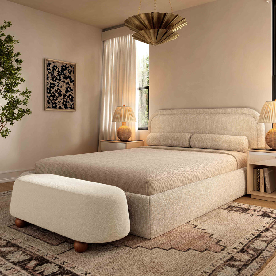 Jaine 48" Boucle Large Ottoman