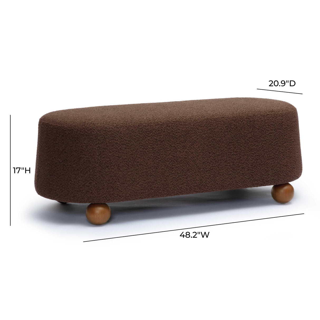 Jaine 48" Boucle Large Ottoman