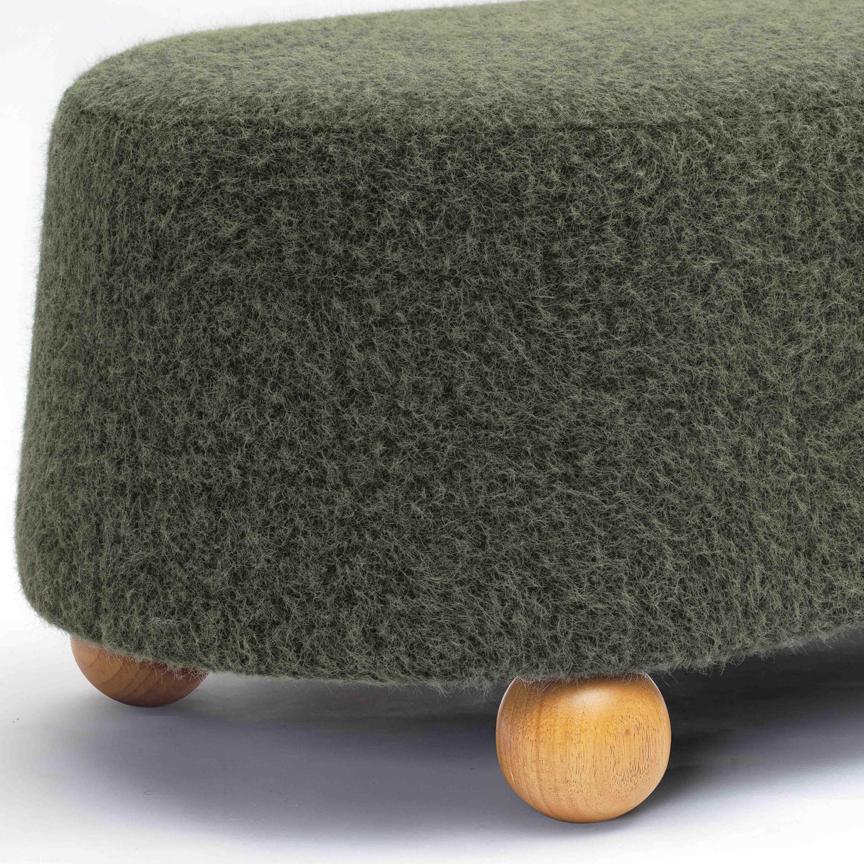 Jaine 48" Loose Mohair Large Ottoman
