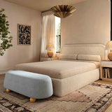 Jaine 48" Loose Mohair Large Ottoman