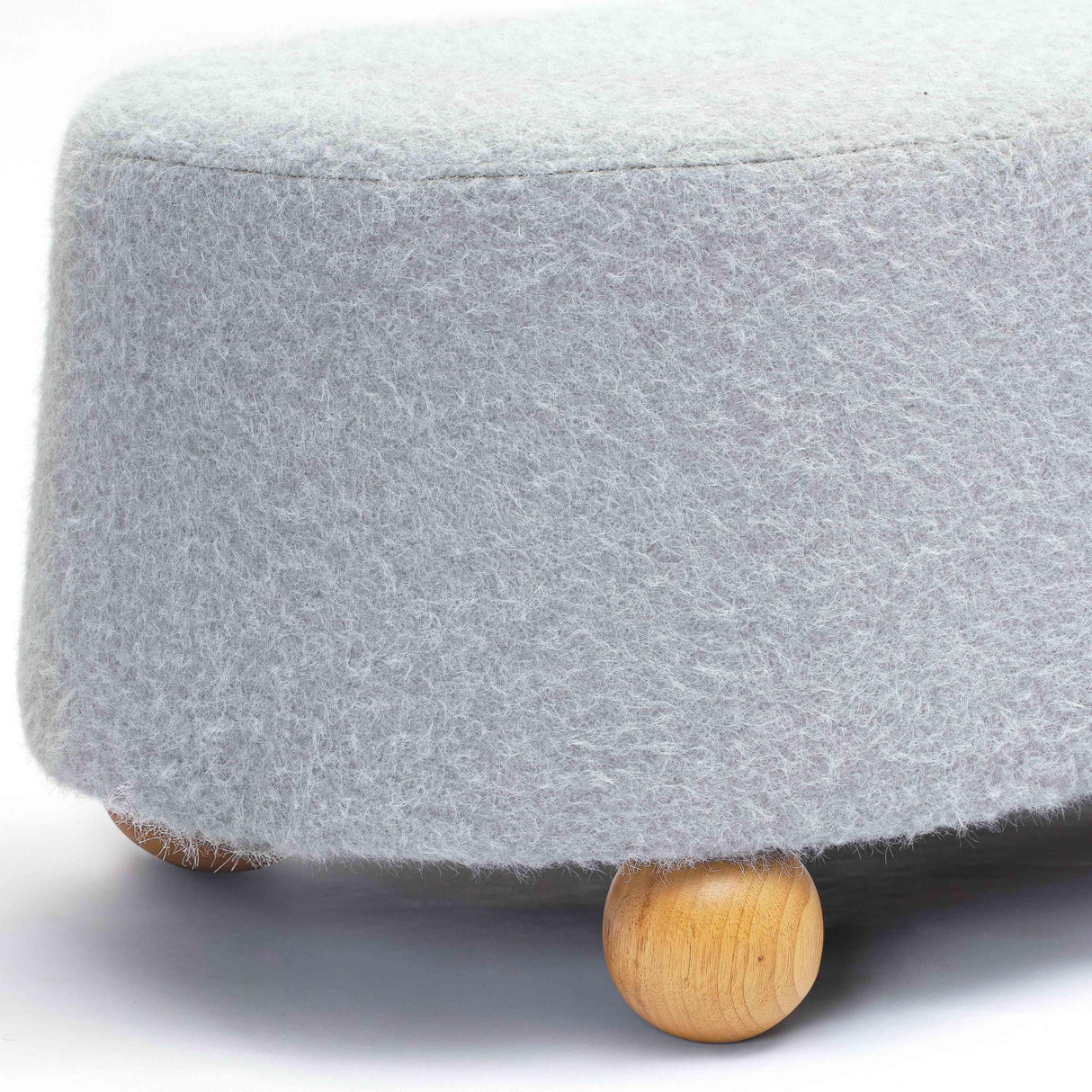 Jaine 48" Loose Mohair Large Ottoman
