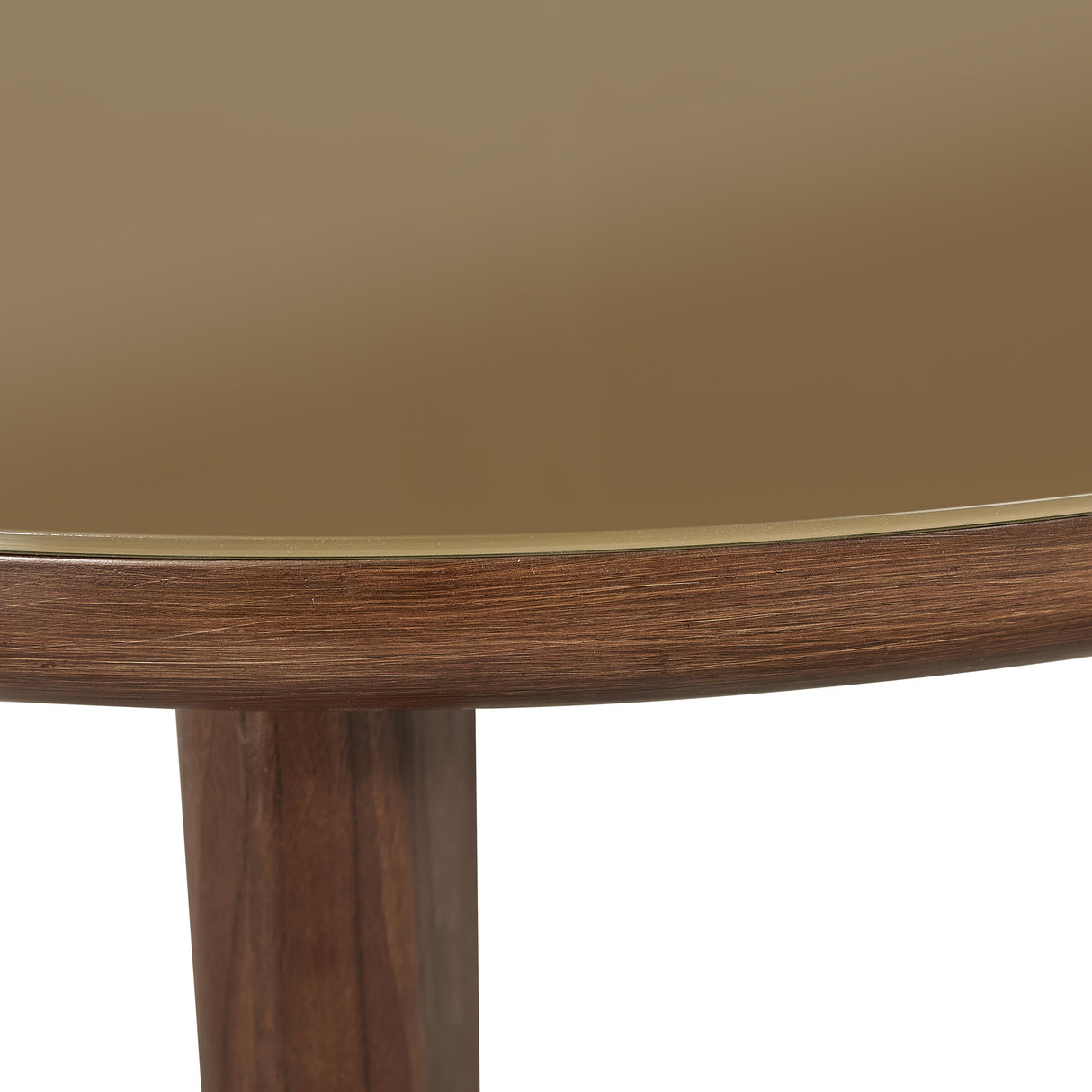 Oani 36" Walnut and Glass Round Coffee Table