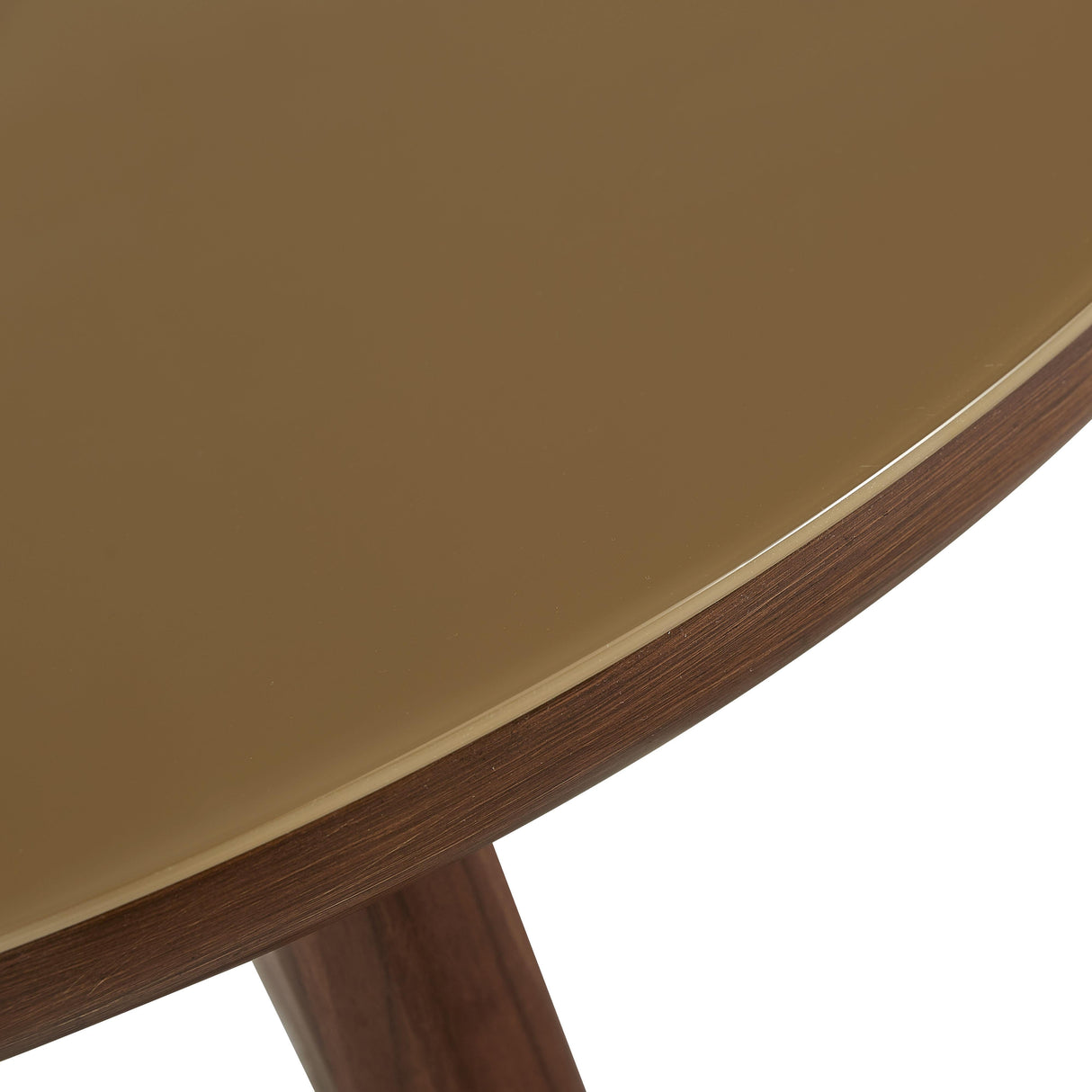Oani 36" Walnut and Glass Round Coffee Table