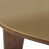 Oani 46" Walnut and Glass Triangular Coffee Table