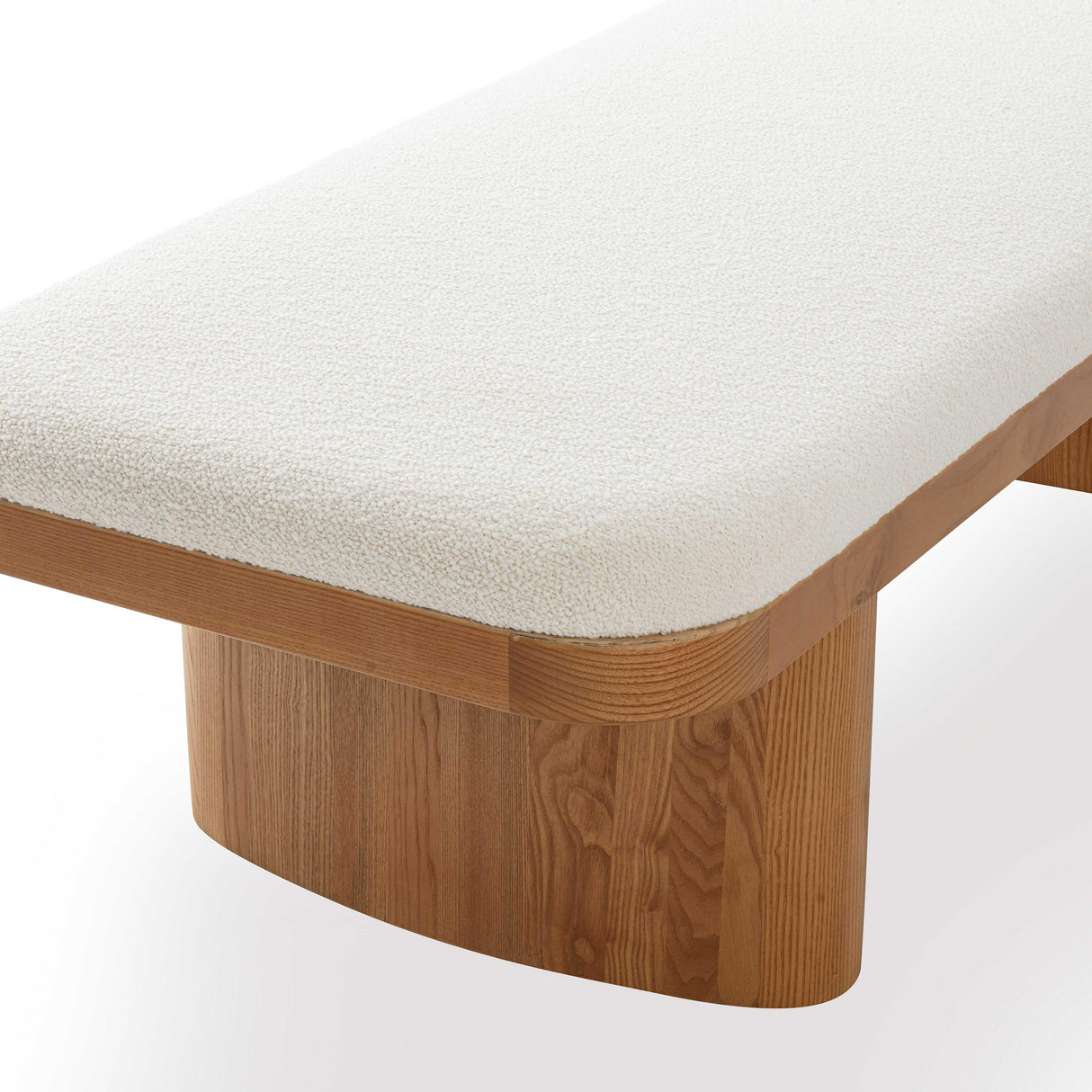 Ollie 56.5" White Performance Boucle Large Bench