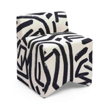 Pippa Black Brushstroke Print Stool