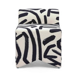 Pippa Black Brushstroke Print Stool