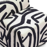 Pippa Black Brushstroke Print Stool
