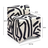 Pippa Black Brushstroke Print Stool