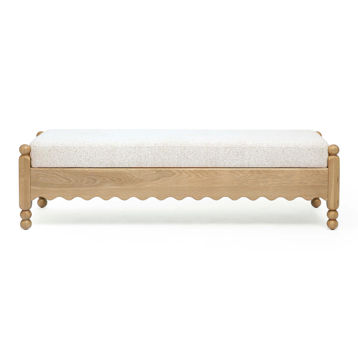 Thelma 56" Cream Performance Basketweave Bench