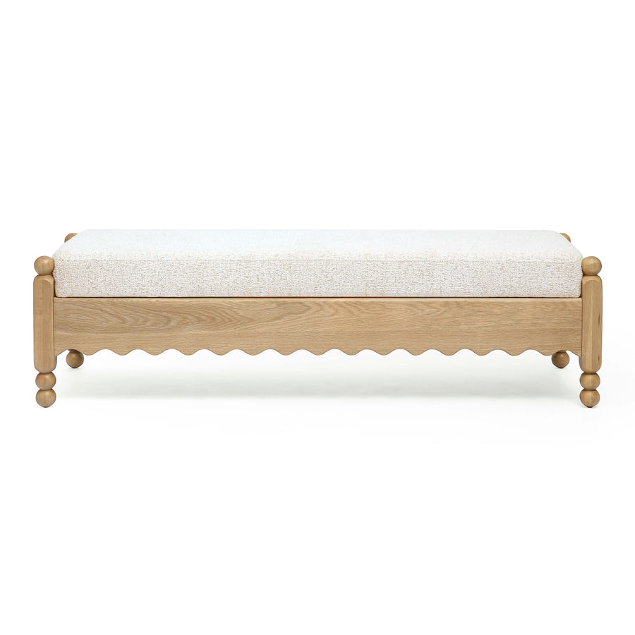 Thelma 56" Cream Performance Basketweave Bench