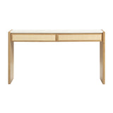 Paige 56" Natural Oak 2-Drawer Console Desk