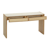 Paige 56" Natural Oak 2-Drawer Console Desk