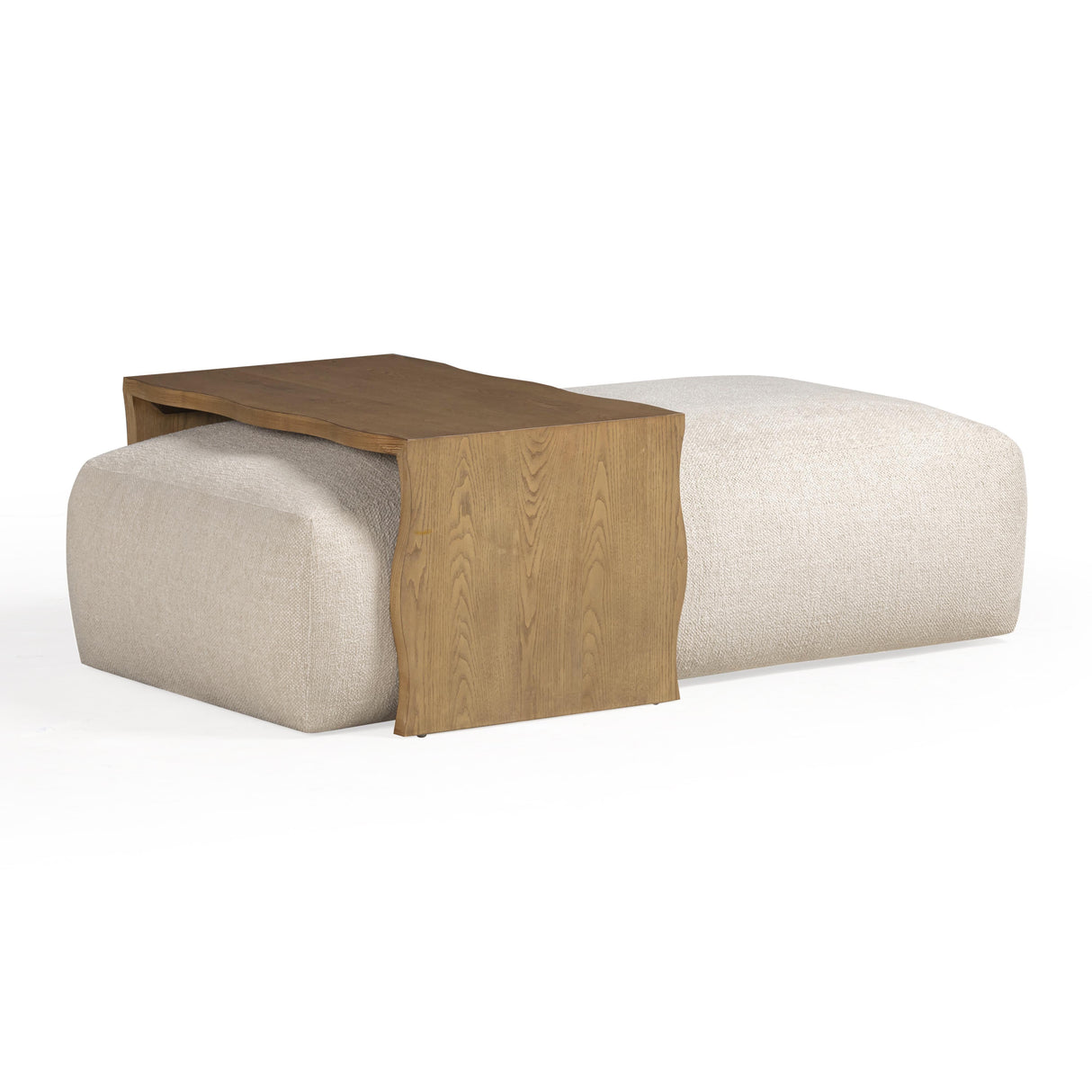 Spencer Performance Basketweave Ottoman with Bridge Table