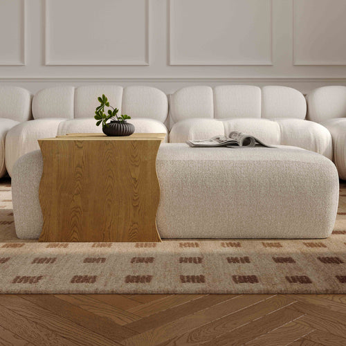Spencer Performance Basketweave Ottoman with Bridge Table