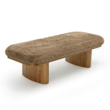 Ollie 56.5" Straight Vegan Shearling Large Bench