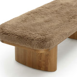 Ollie 56.5" Straight Vegan Shearling Large Bench