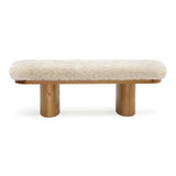 Ollie 48" Straight Vegan Shearling Bench