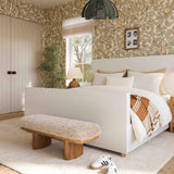 Ollie 48" Straight Vegan Shearling Bench