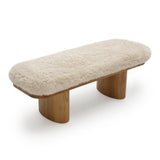Ollie 48" Straight Vegan Shearling Bench