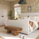 Ollie 48" Straight Vegan Shearling Bench