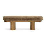 Ollie 48" Straight Vegan Shearling Bench