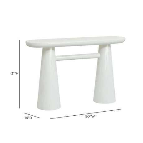 Baila 50-inch glossy lacquer console table front view in forest green