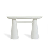 Baila 50-inch glossy lacquer console table front view in cream