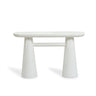 Baila 50-inch glossy lacquer console table front view in cream