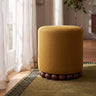Upholstery craftsmanship and seams on Dex round ottoman
