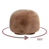 Oopa Swivel Ottoman neutral upholstery under direct warm ambient lighting