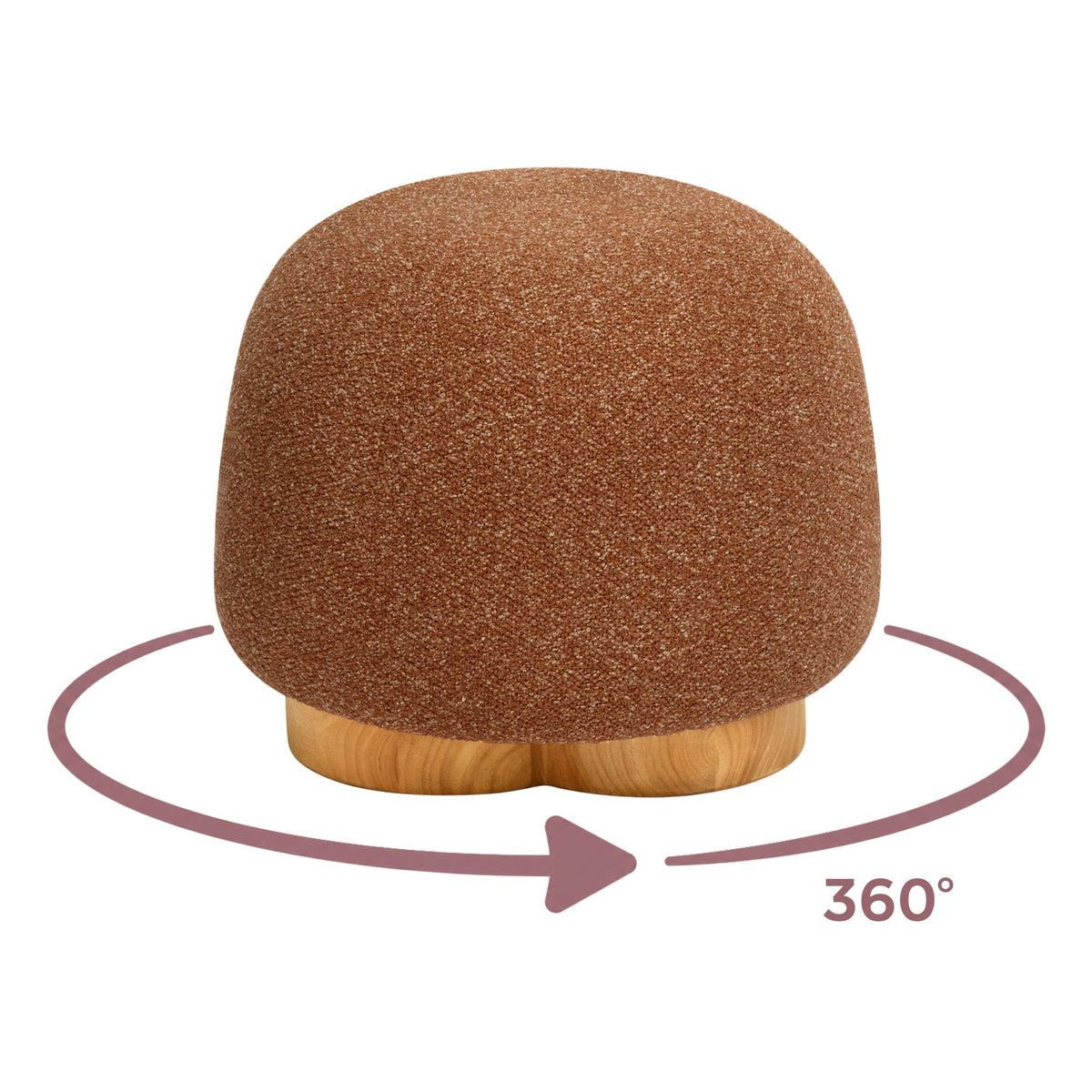 Oopa Swivel Ottoman rotating motion demonstration view