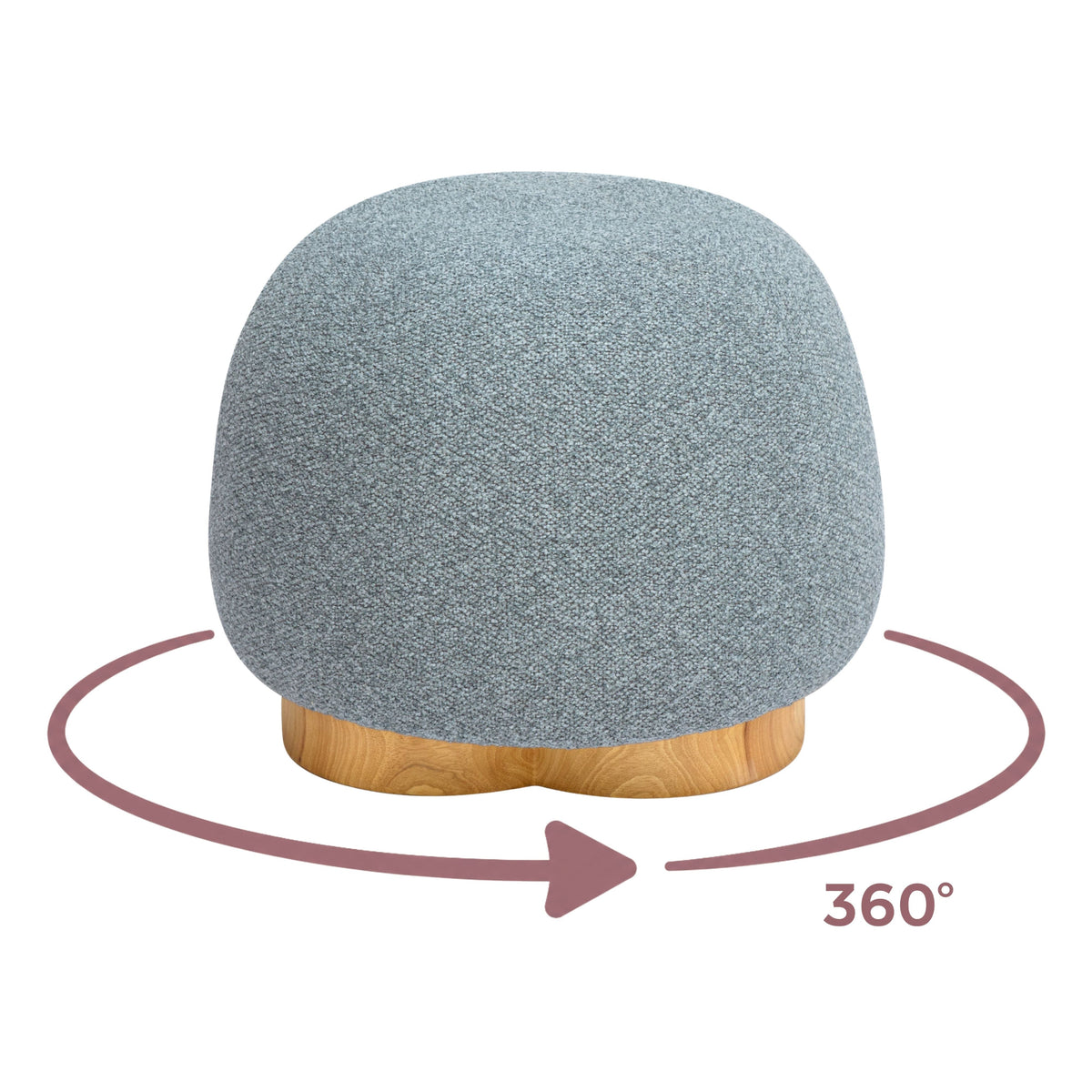 Oopa Swivel Ottoman dynamic rotation showcase in styled space