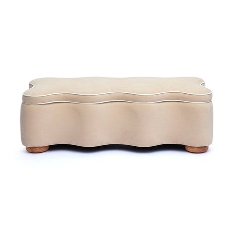 Thalia 48.5-inch performance velvet storage bench in tan front view