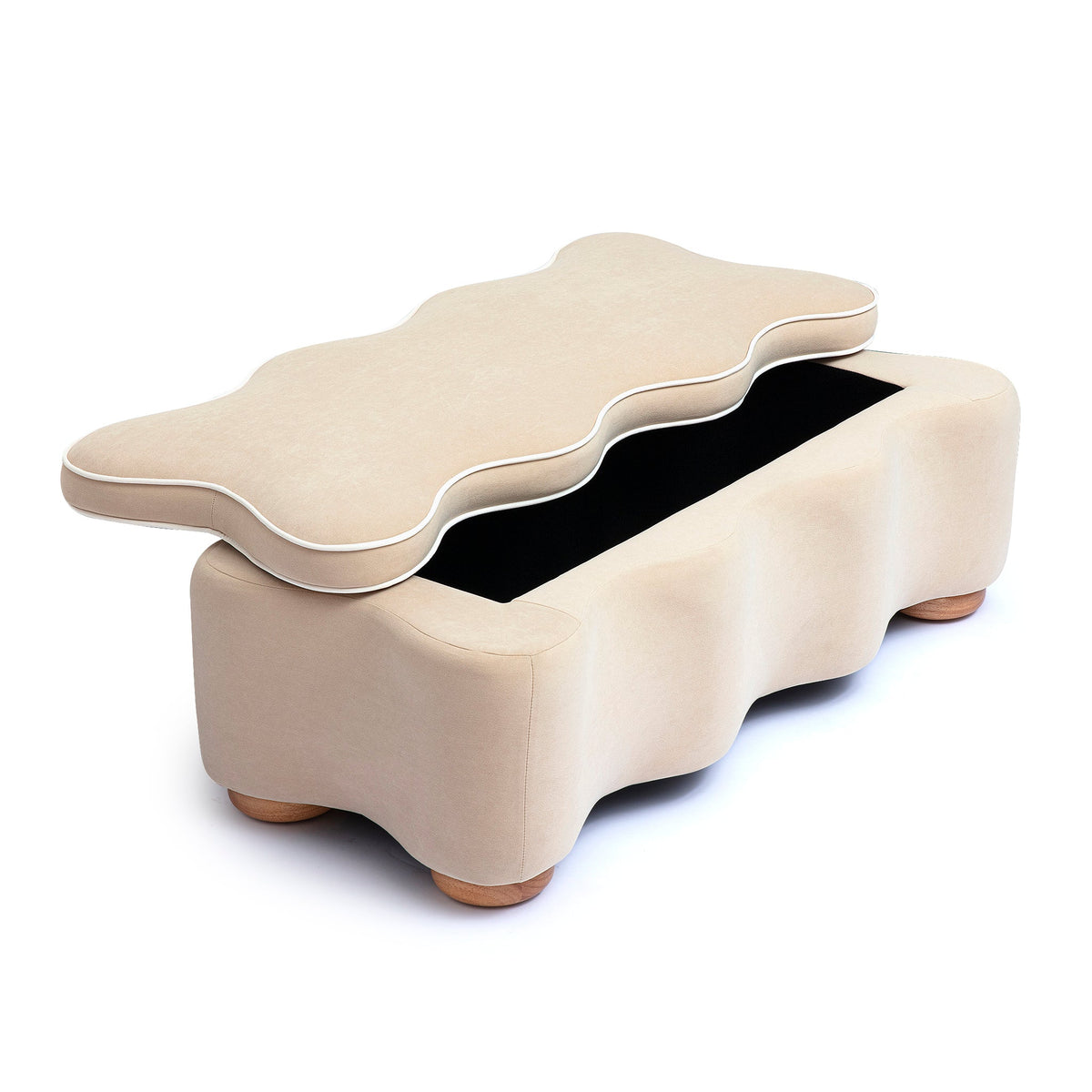 Thalia 48.5-inch storage bench styled at the foot of a bed
