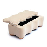 Thalia 48.5-inch storage bench styled at the foot of a bed