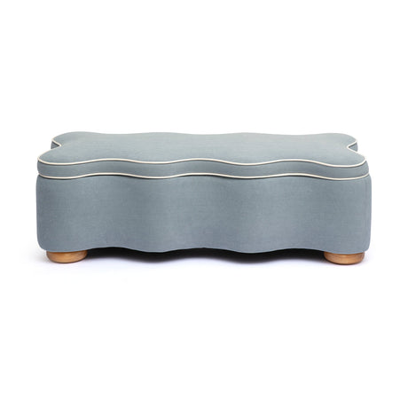 Thalia 48.5-inch performance velvet storage bench in blue finish