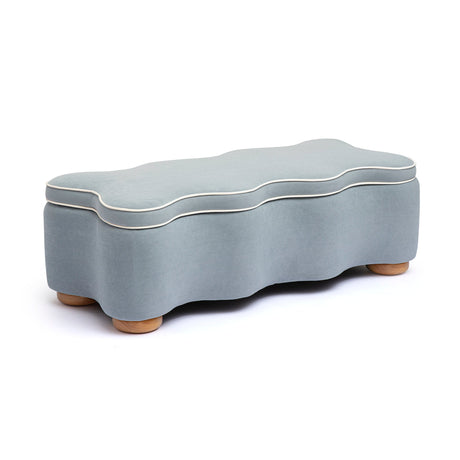 Interior storage compartment view of FOAK Thalia performance velvet bench