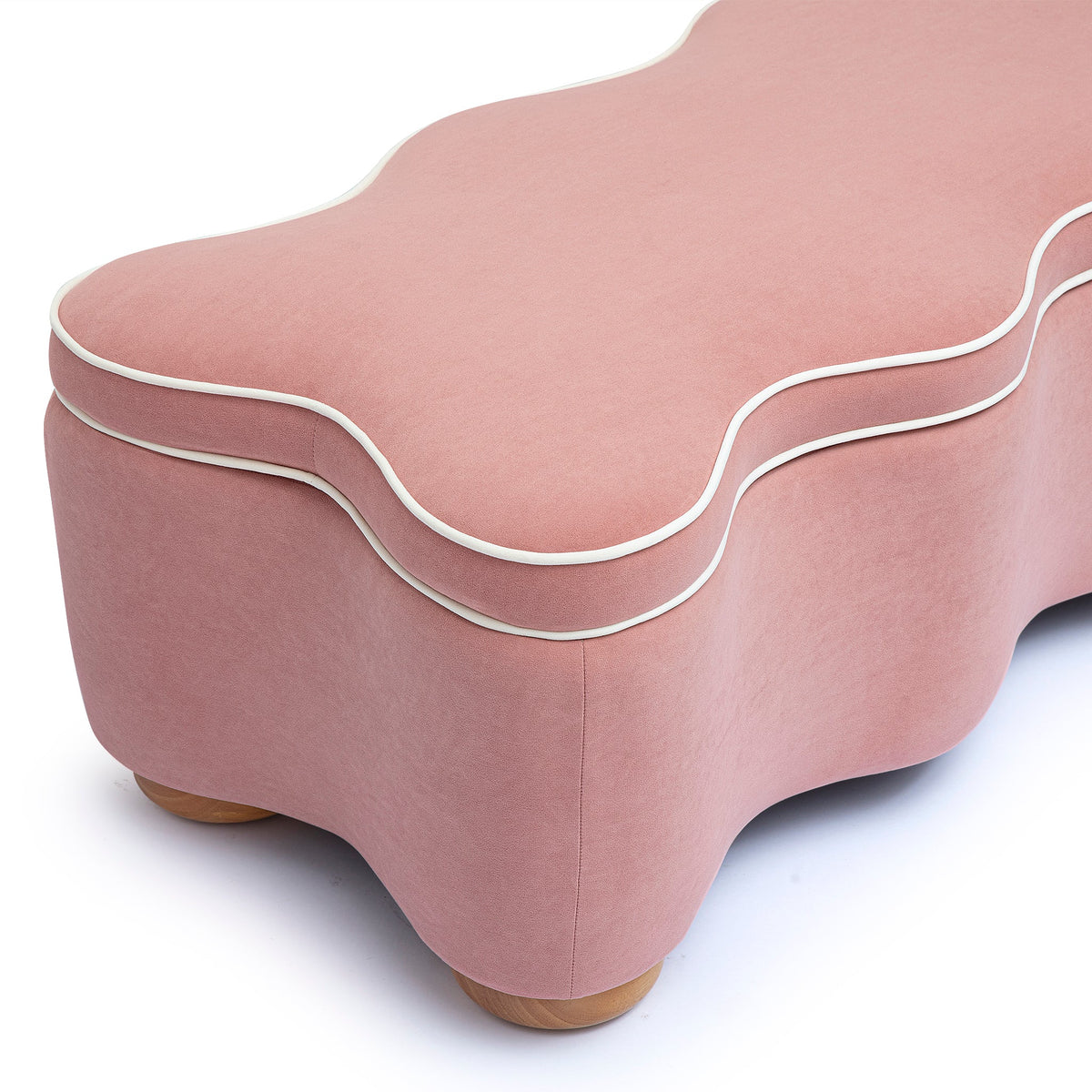 Close-up texture of plush pink performance velvet fabric