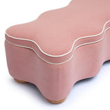 Close-up texture of plush pink performance velvet fabric
