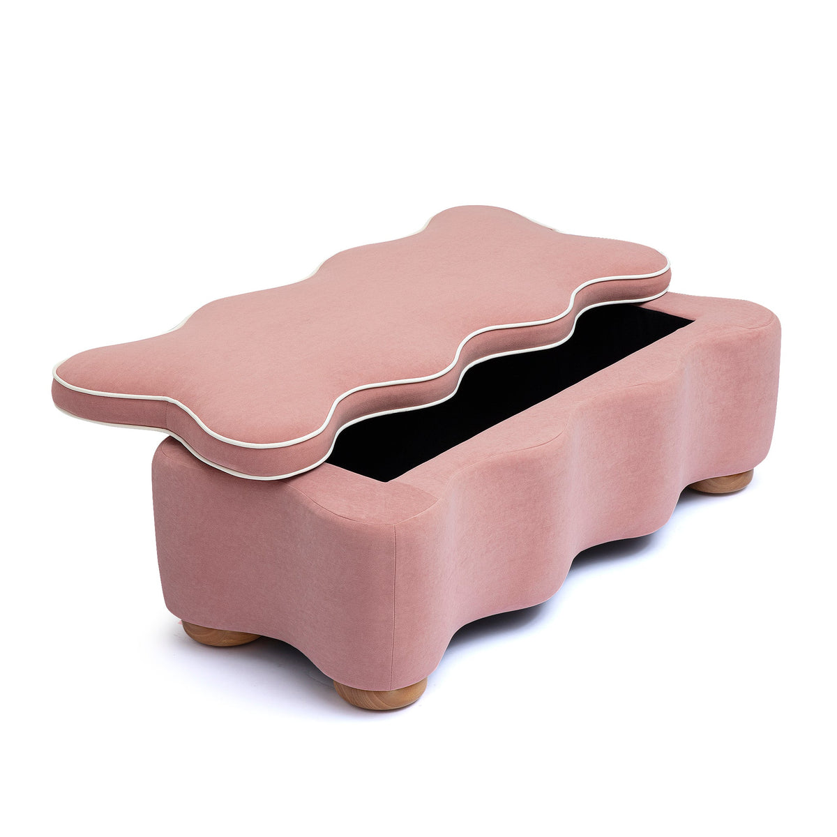Thalia scalloped bench top view highlighting curved silhouette