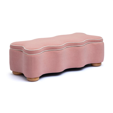 Thalia 48.5-inch performance velvet storage bench in pink finish