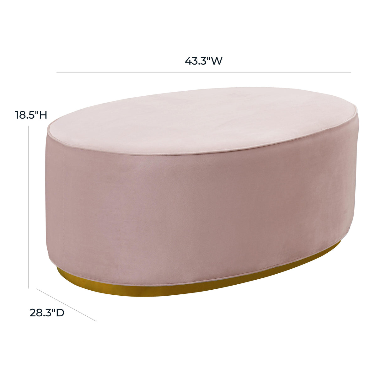 Scarlett Velvet Oval Ottoman